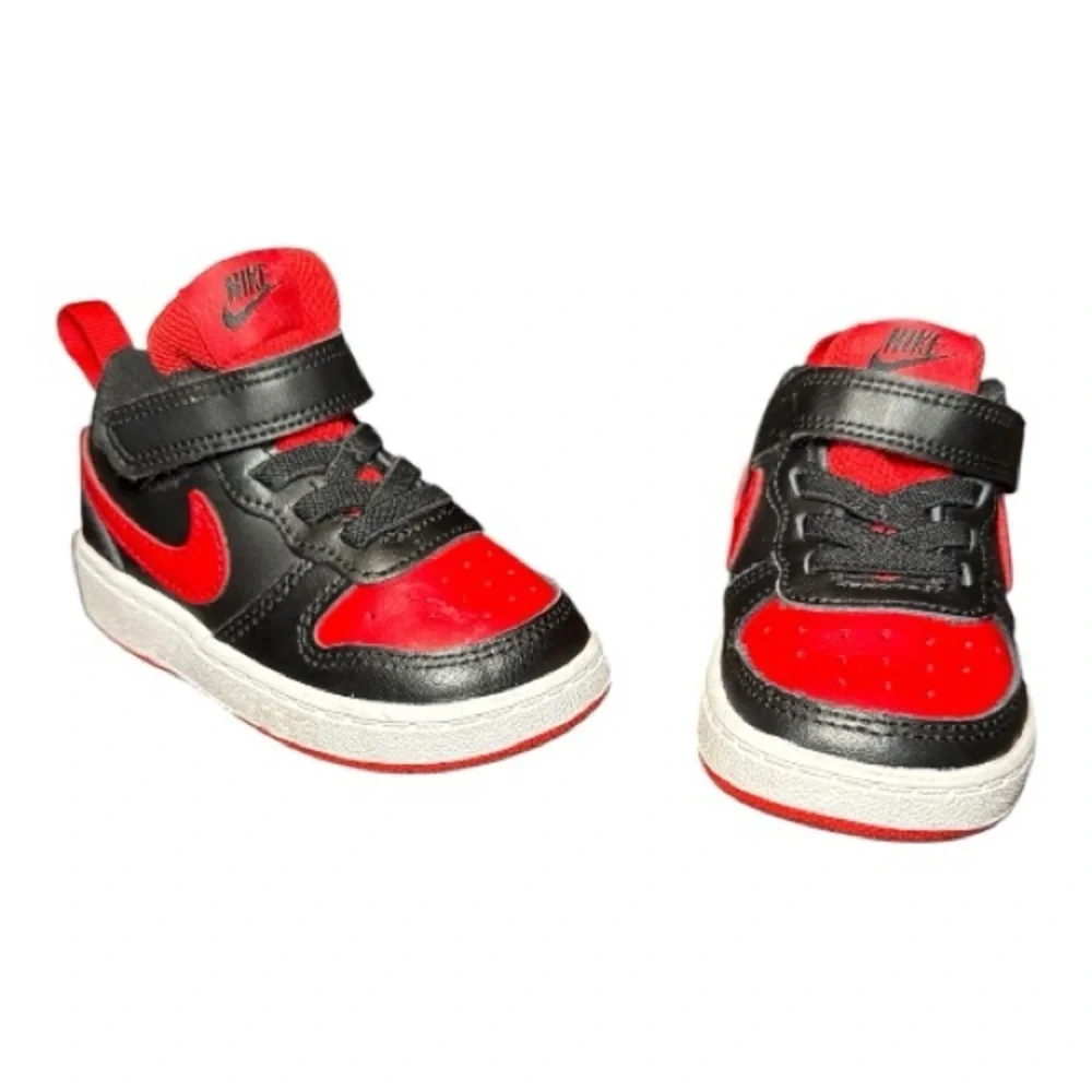 Nike Court Borough Low 2 Toddler Sneakers Size 5 Red Black
